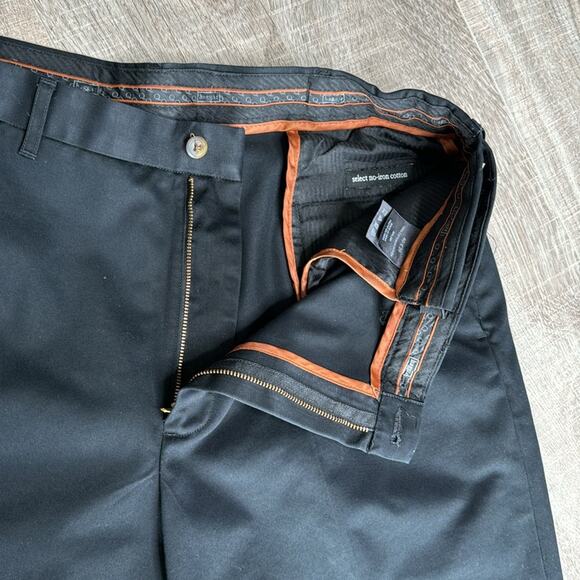 HAGGAR Black Select No Iron Cotton Straight Leg Pants Men’s - Picture 6 of 8